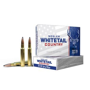 Nosler Whitetail Country 30-06 Springfield 165 Grain Spitzer Boat Tail, 20 Rounds