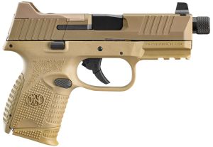 FN 509 Tactical Compact 9mm Pistol Flat Dark Earth 9mm Pistol, Threaded Barrel, Optics Ready, No Manual Safety