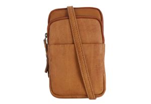 Lady Conceal "Shay" Concealed Carry Leather Crossbody Bag for Tasers and Pepper Spray - Cognac