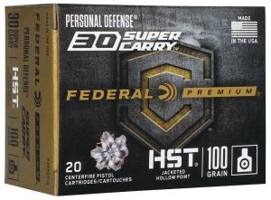 Federal HST 30 Super Carry 100 Grain JHP Ammo 20 Rounds