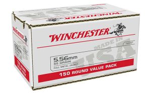 Winchester Target 5.56 NATO Remington 55 Grain Full Metal Jacket Ammo 150 Round Box