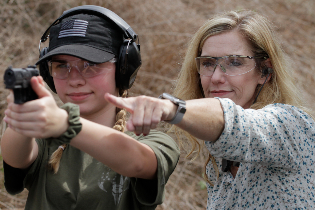 Christi Fagel teaches gun safety at Hyatt Farms Shooting Complex.