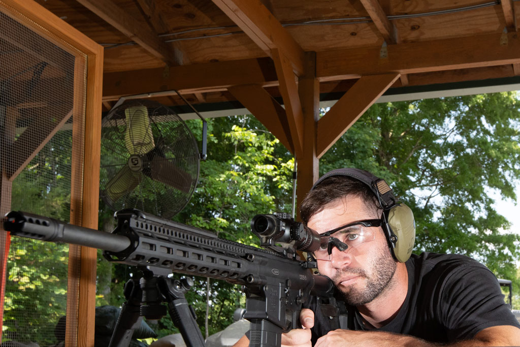 Logan Hucks teaches long range shooting at Hyatt Farms Shooting Complex.