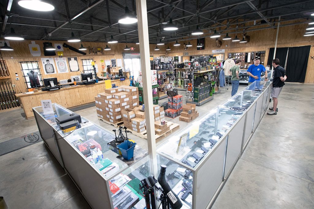 Our Pro shop stocks guns from all major brands and is your reloading headquarters with plenty of power, primers, bullets, brass cases, and more.
